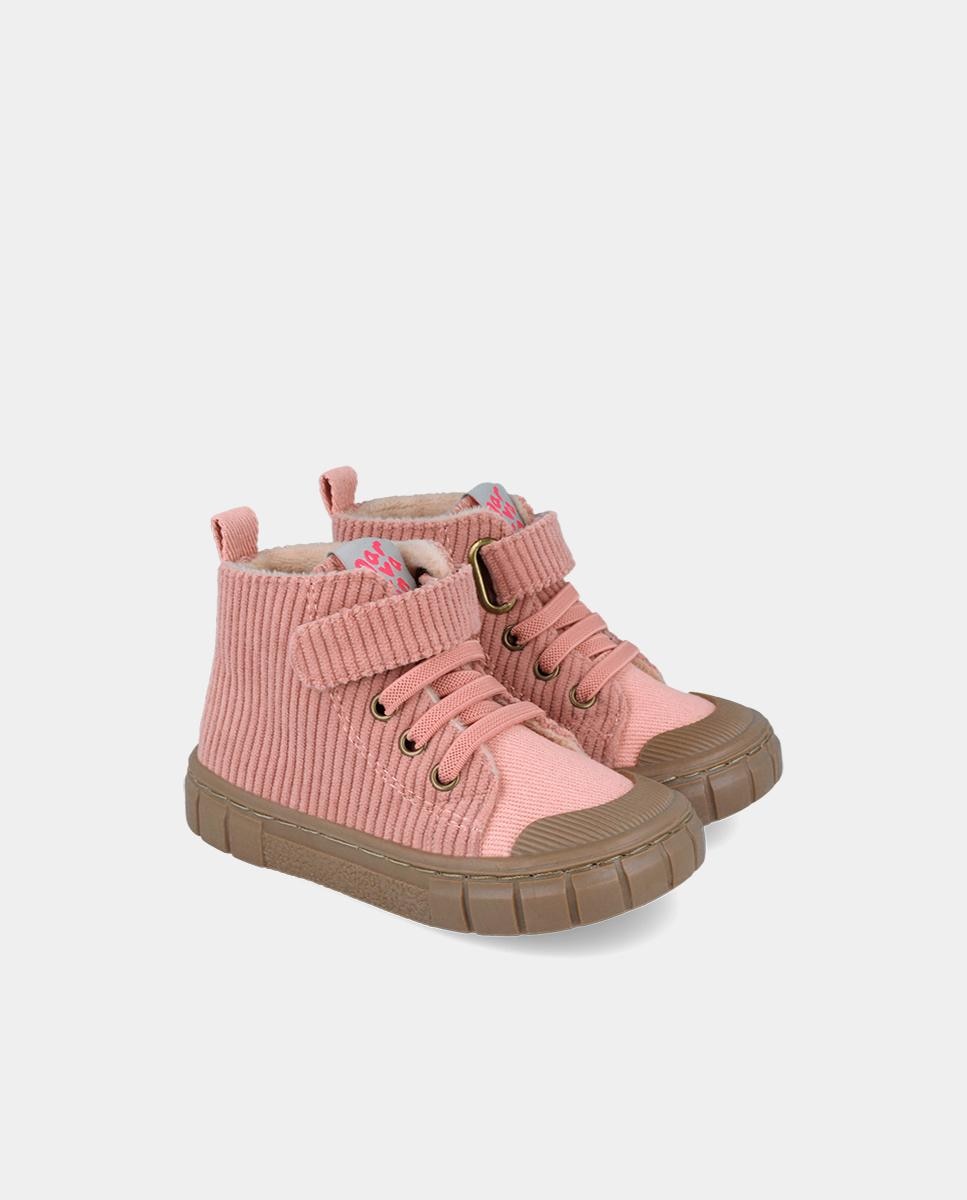 Botines de niños respetuosos con el crecimiento natural del pie con cierre de cordones-adherente - Garvalín - Rosa Rosa-2