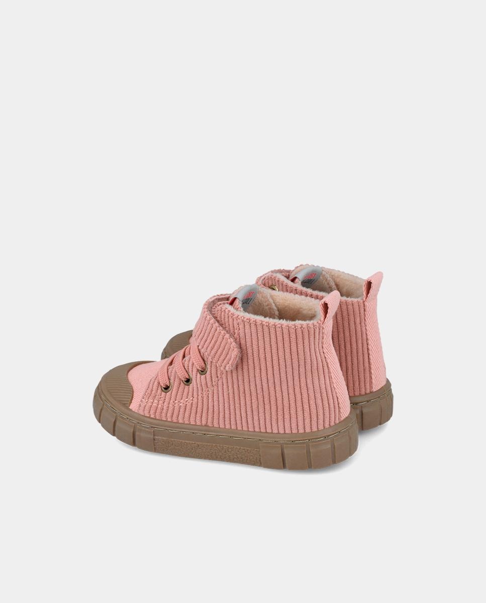 Botines de niños respetuosos con el crecimiento natural del pie con cierre de cordones-adherente - Garvalín - Rosa Rosa-5