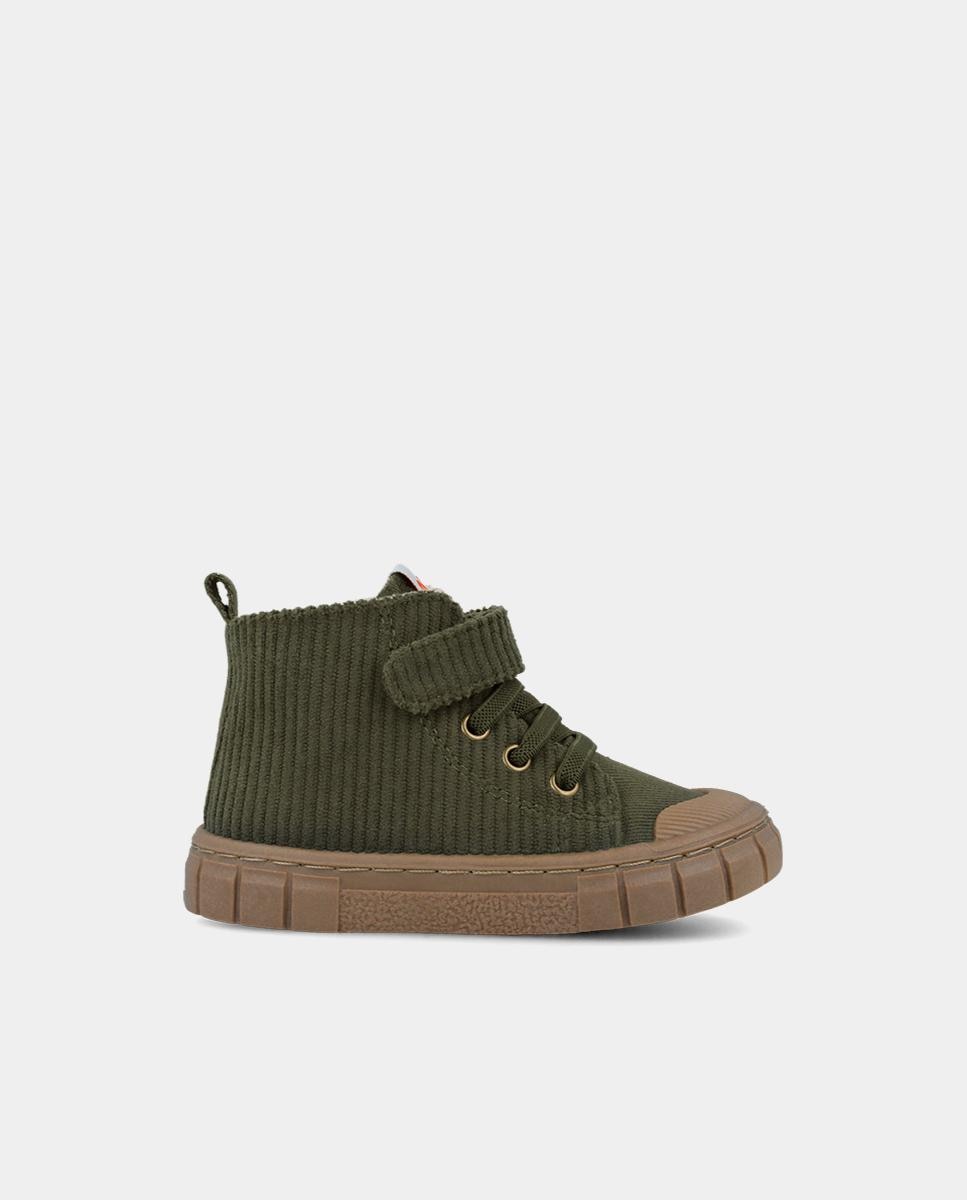 Botines de niños respetuosos con el crecimiento natural del pie con cierre de cordones-adherente - Garvalín - Verde Verde-1