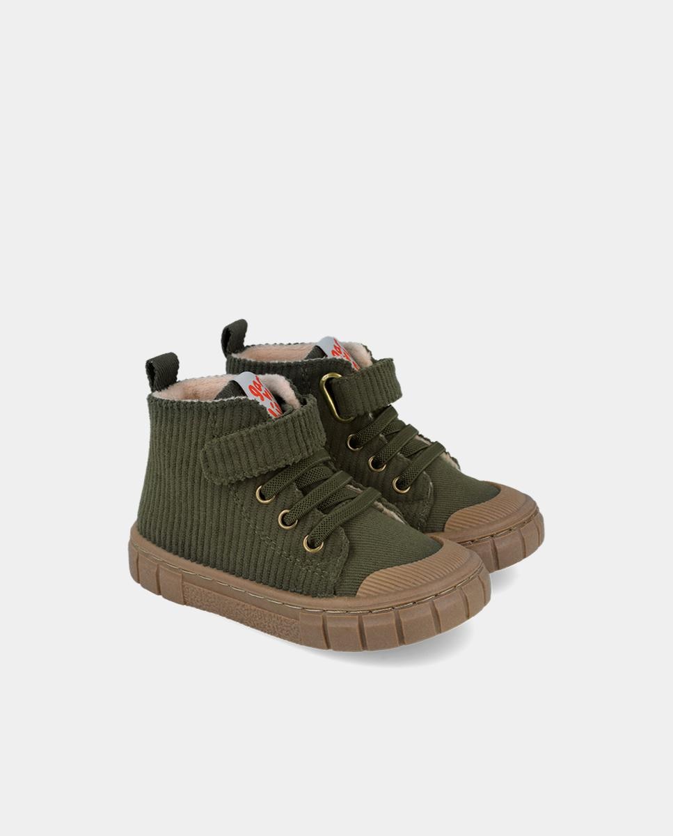Botines de niños respetuosos con el crecimiento natural del pie con cierre de cordones-adherente - Garvalín - Verde Verde-2