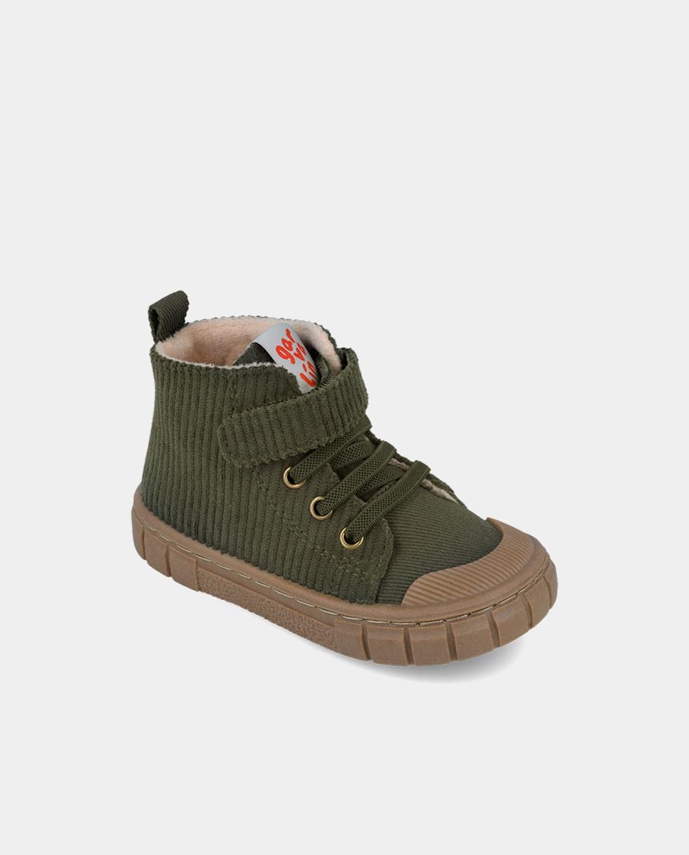 Botines de niños respetuosos con el crecimiento natural del pie con cierre de cordones-adherente - Garvalín - Verde Verde-4