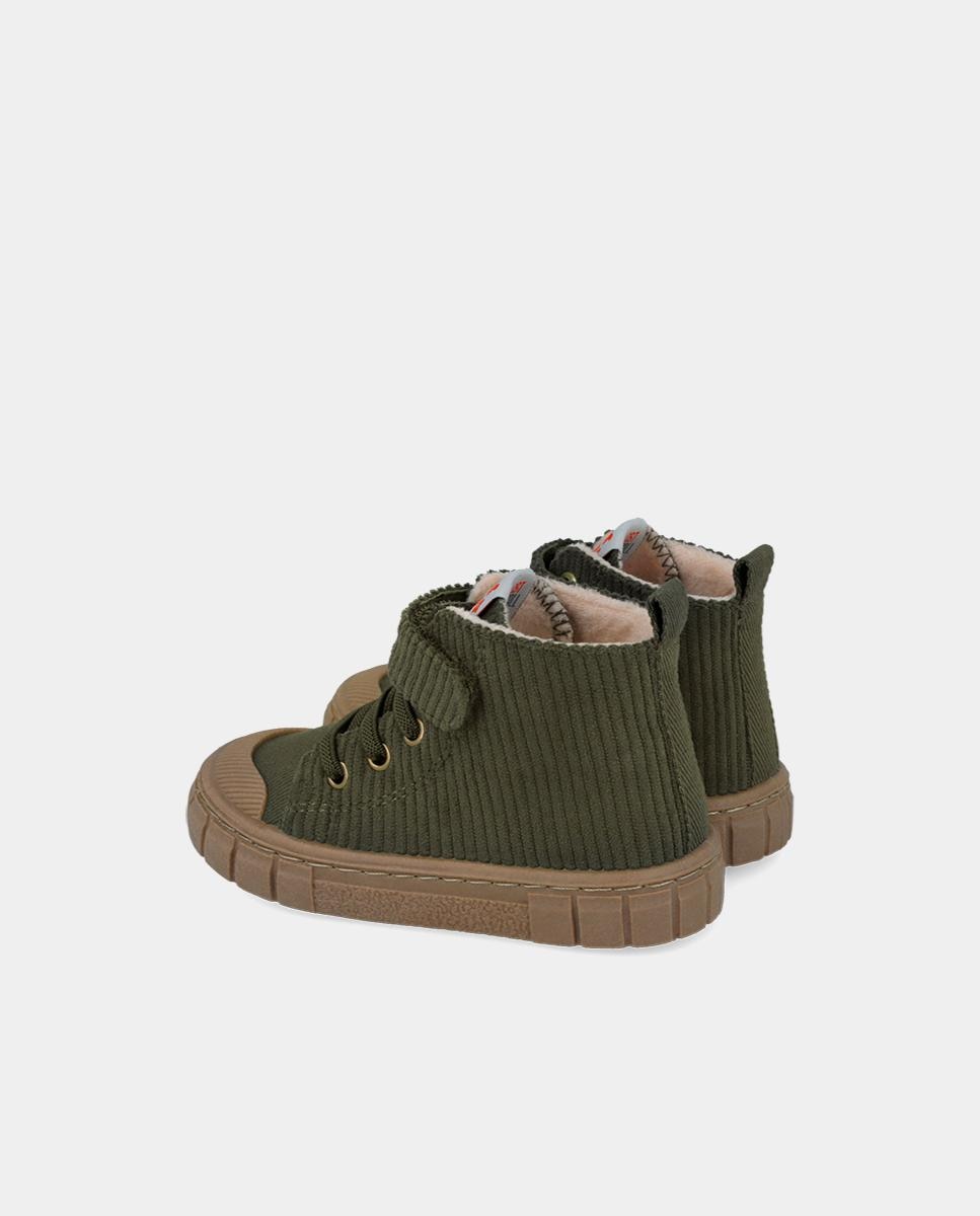 Botines de niños respetuosos con el crecimiento natural del pie con cierre de cordones-adherente - Garvalín - Verde Verde-5