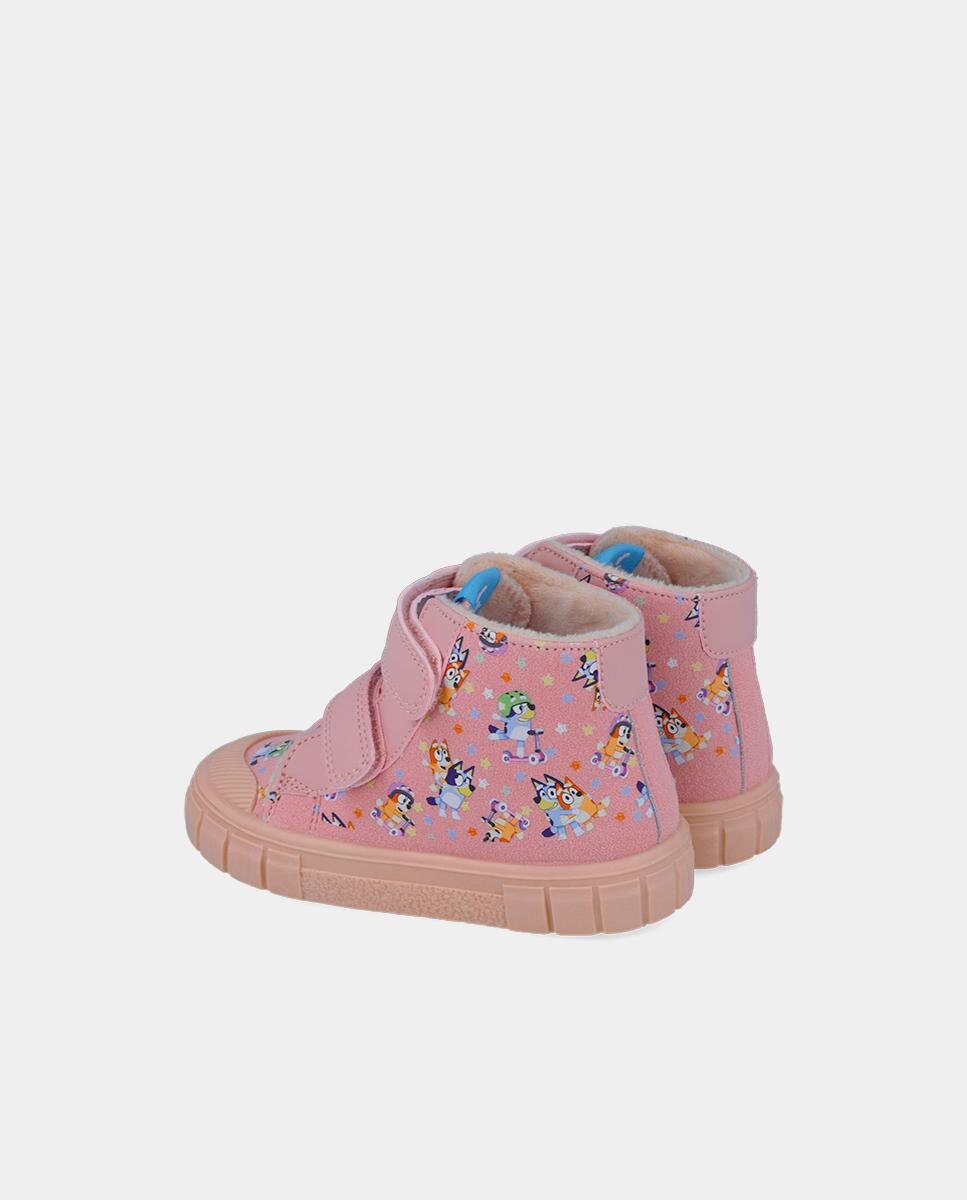 Botín de niña Bluey estampado con velcros - Garvalín - Rosa Rosa-4