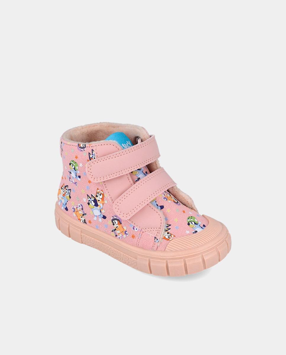 Botín de niña Bluey estampado con velcros - Garvalín - Rosa Rosa-5