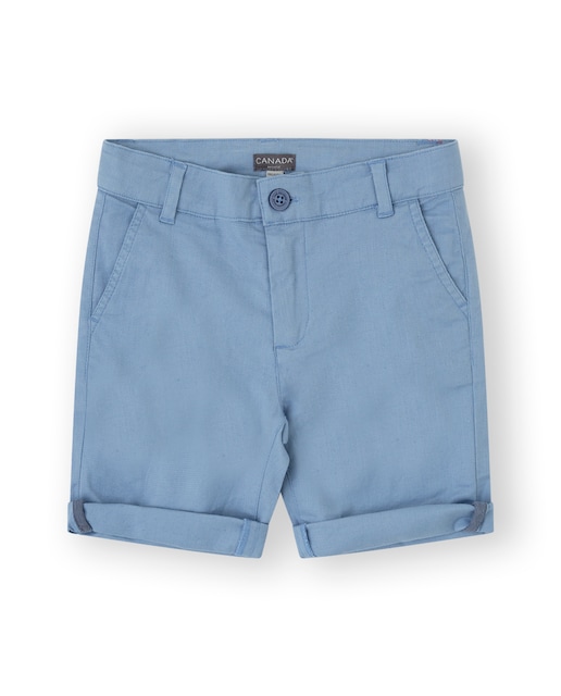 Imagen 0 de Bermuda de bebé niño en color azul con goma ajustable en cintura