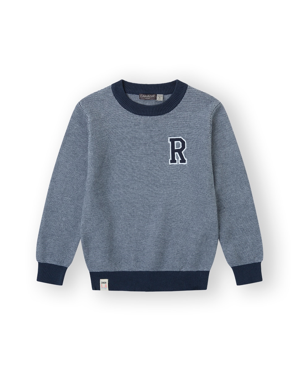 Jersey de niño de algodón en color azul marino