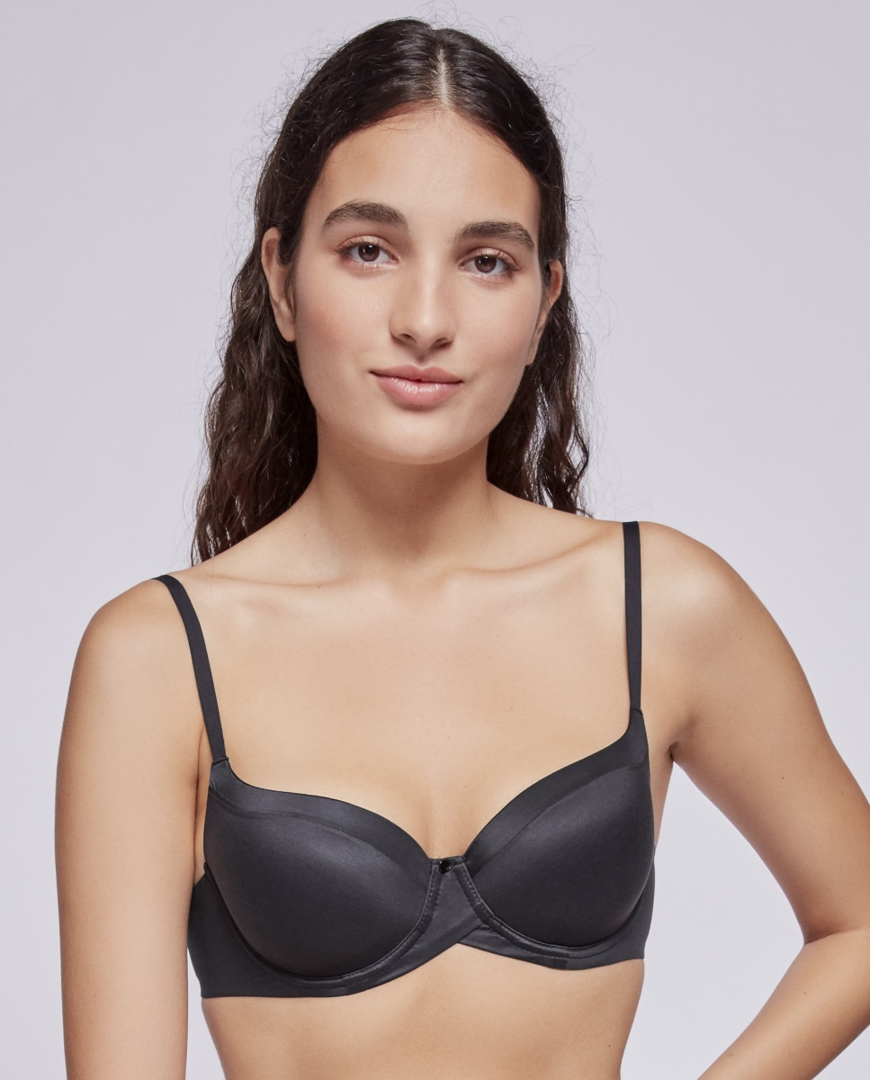 Sujetador con aro de mujer con copas Memory Fit - Gisela - Negro Negro-1