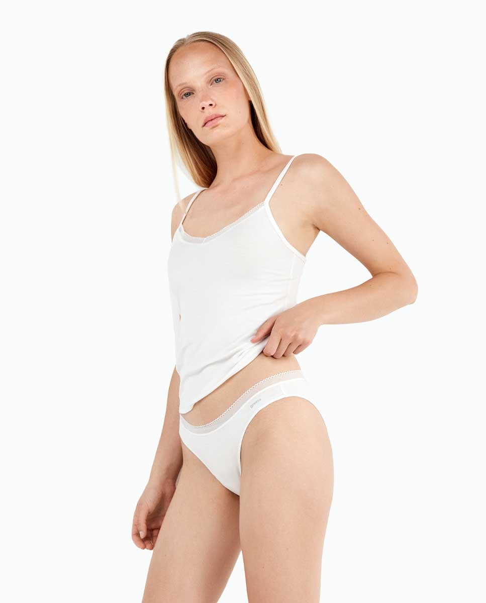 Braguita básica con gomas extraplanas - Gisela - Blanco Blanco-2