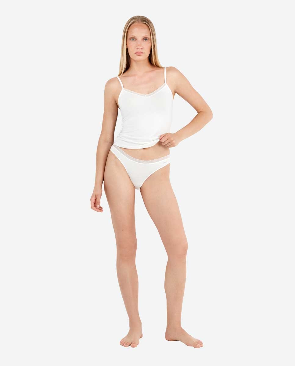Braguita básica con gomas extraplanas - Gisela - Blanco Blanco-4