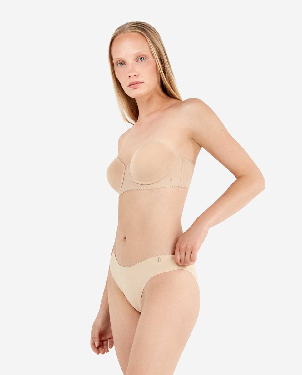 Braguita midi invisible con corte láser - Gisela - Nude Nude-2