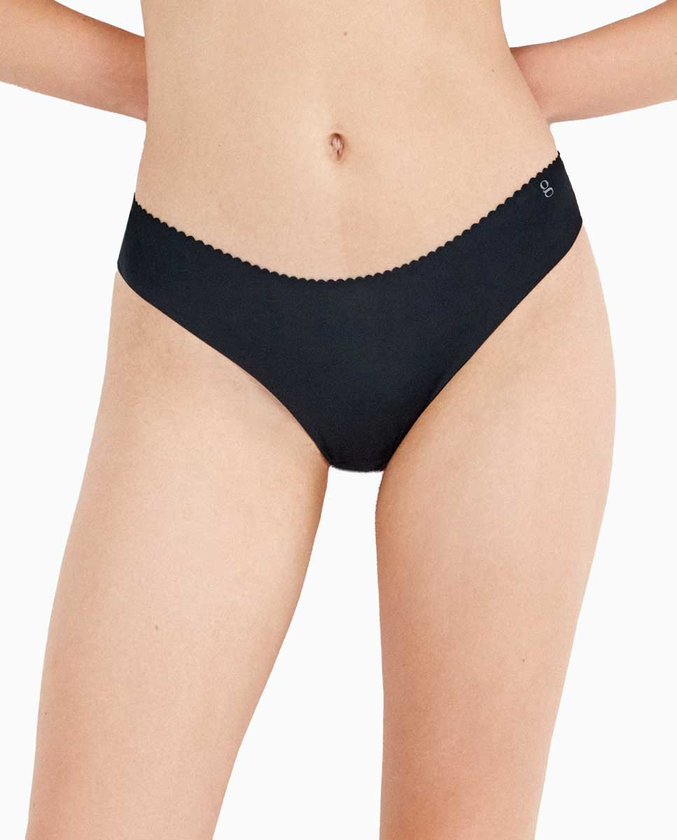 Braguita midi invisible con corte láser - Gisela - Negro Negro-1