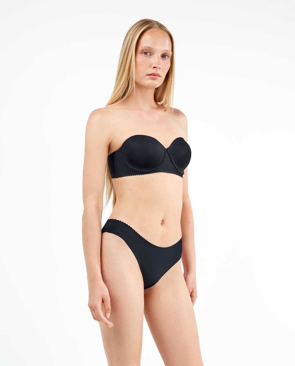 Braguita midi invisible con corte láser - Gisela - Negro Negro-2