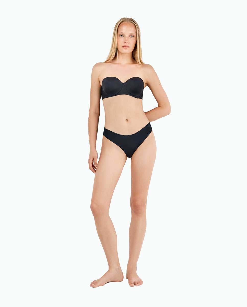 Braguita midi invisible con corte láser - Gisela - Negro Negro-4