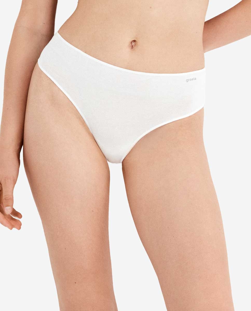 Gisela - Braguita midi lisa con algodón orgánico.