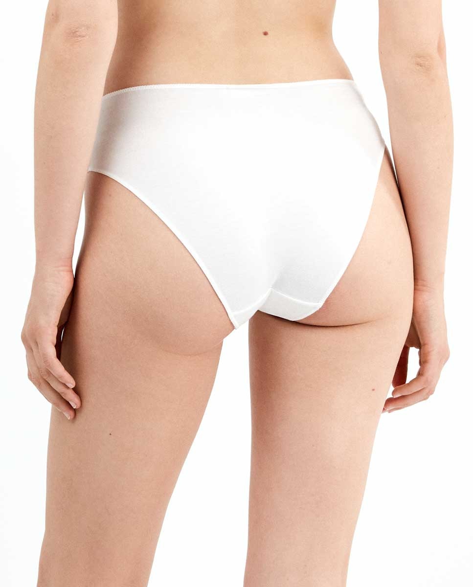 Braguita midi lisa con algodón orgánico - Gisela - Blanco Blanco-3