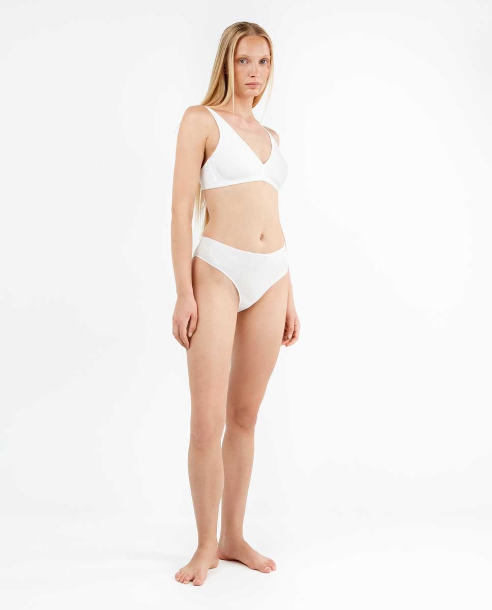 Braguita midi lisa con algodón orgánico - Gisela - Blanco Blanco-4