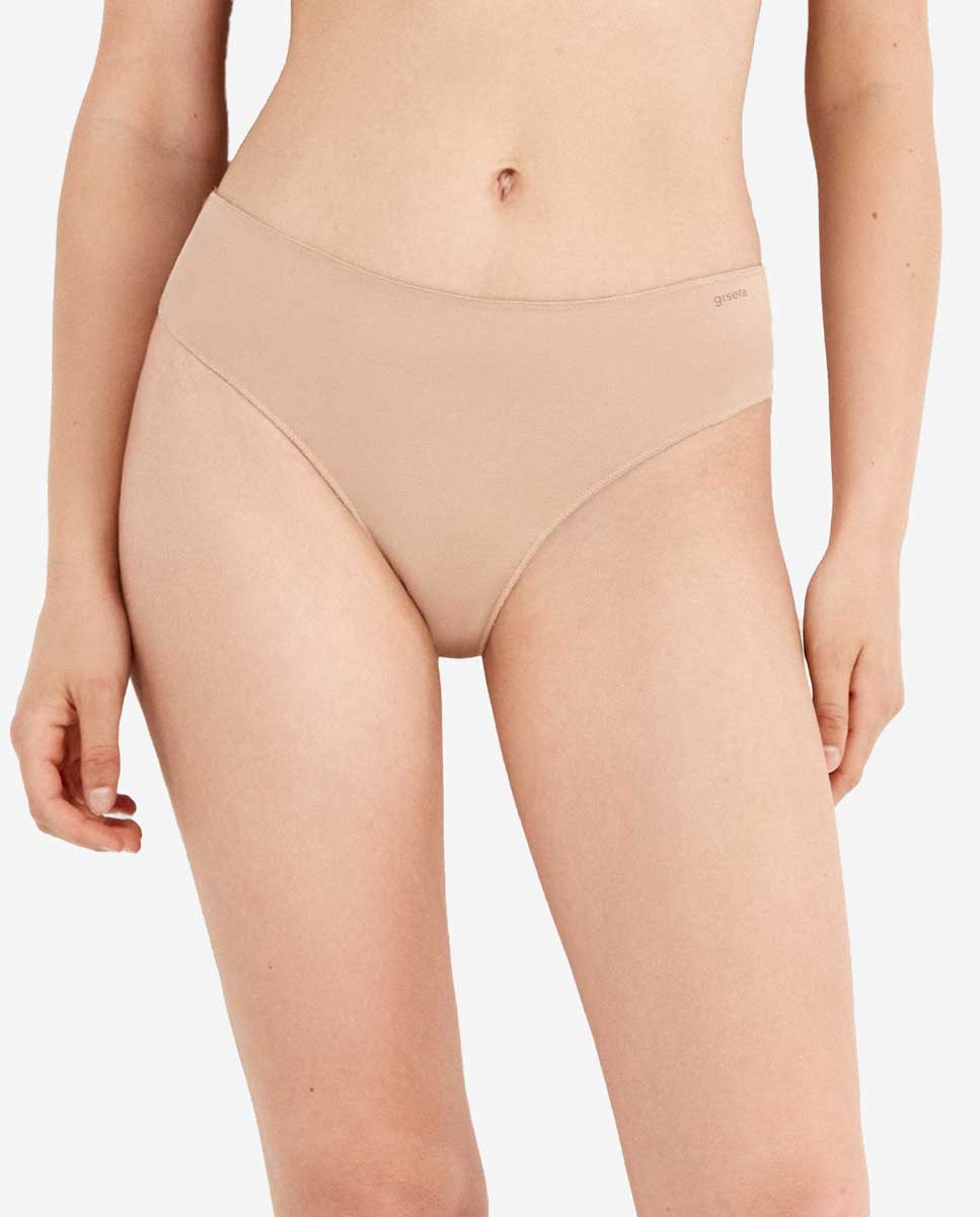 Imagen 0 de Braguita midi lisa con algodón orgánico Beige