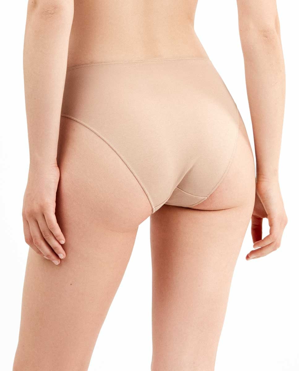 Braguita midi lisa con algodón orgánico - Gisela - Beige Beige-3