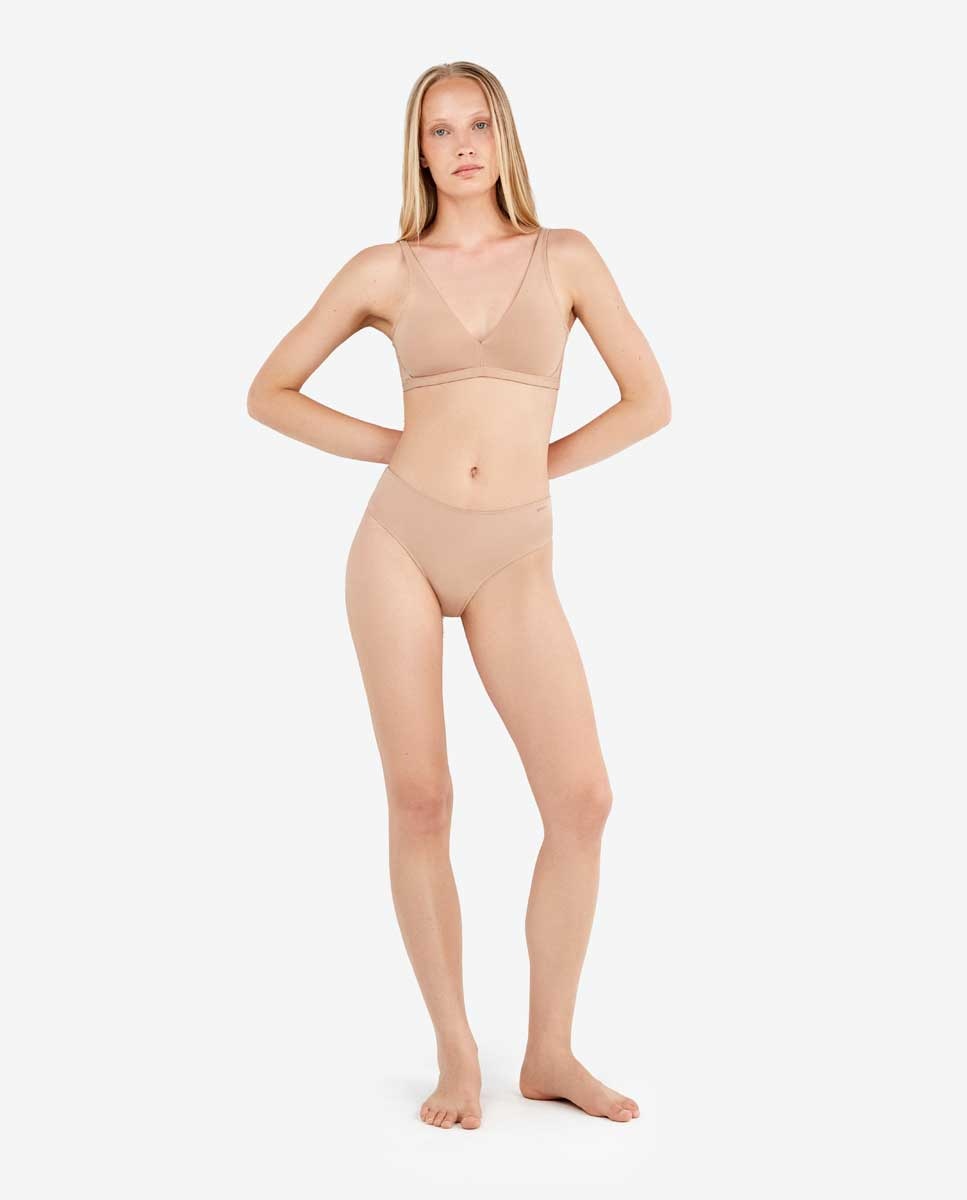 Braguita midi lisa con algodón orgánico - Gisela - Beige Beige-4