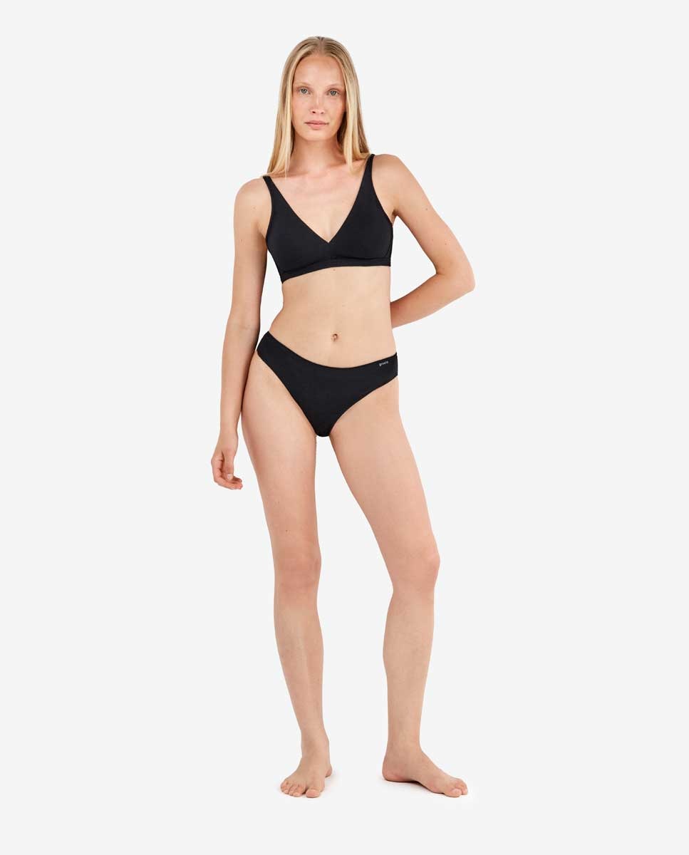 Braguita midi lisa con algodón orgánico - Gisela - Negro Negro-4