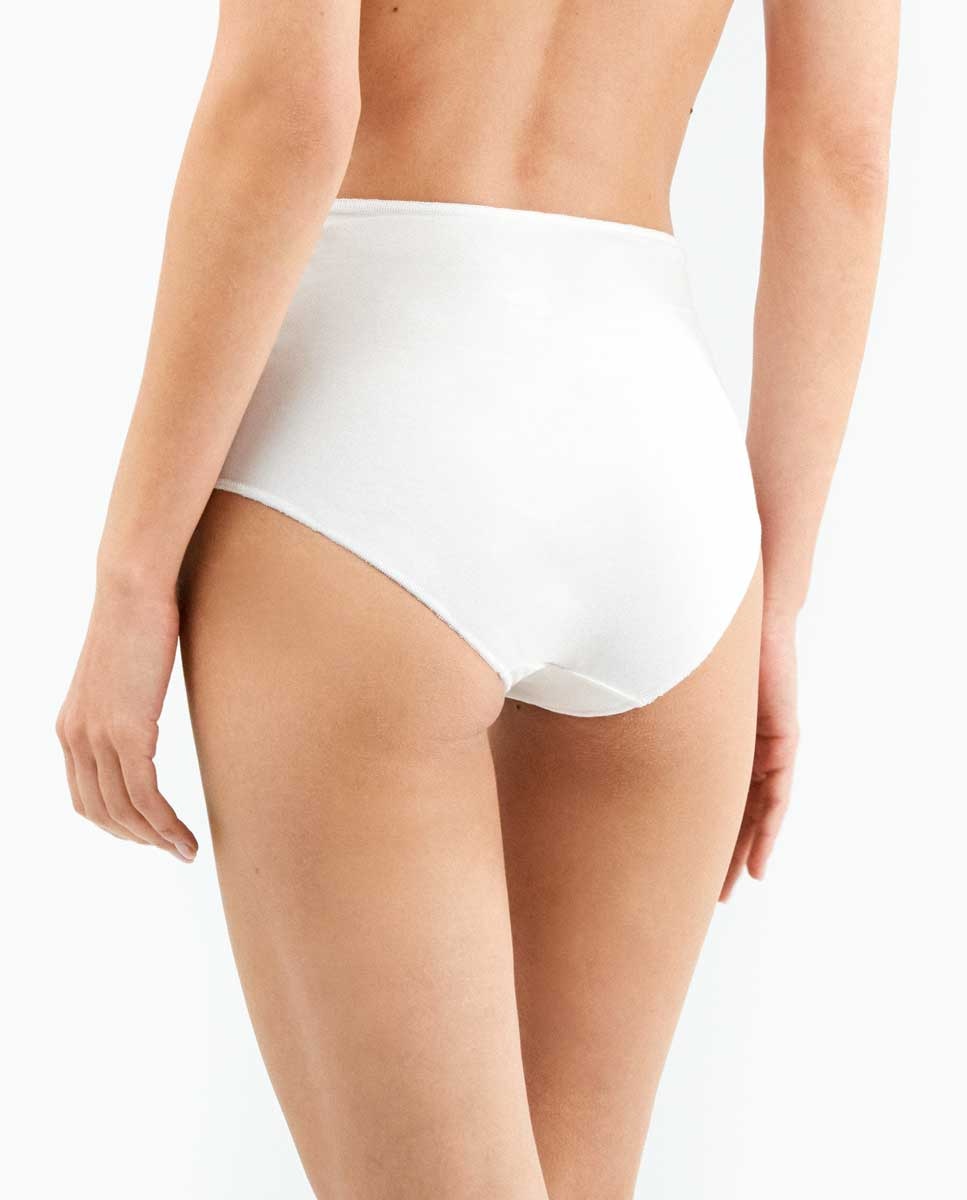 Braguita alta lisa con algodón orgánico - Gisela - Blanco Blanco-3