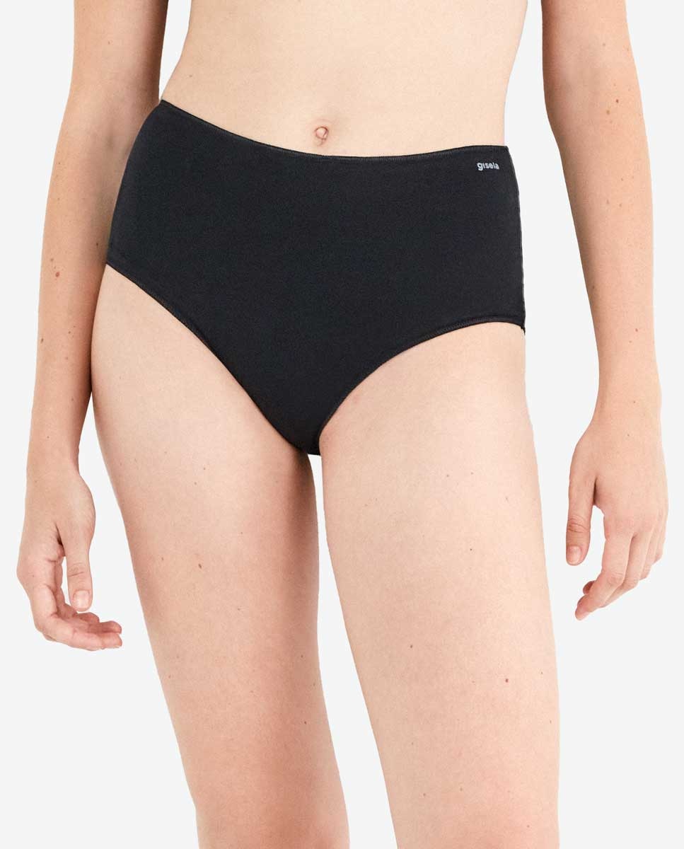 Braguita alta lisa con algodón orgánico - Gisela - Negro mate Negro mate-1