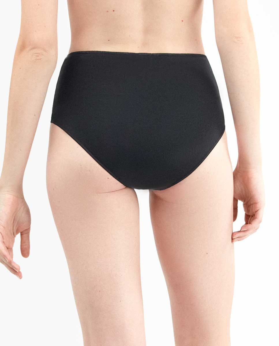 Braguita alta lisa con algodón orgánico - Gisela - Negro mate Negro mate-3
