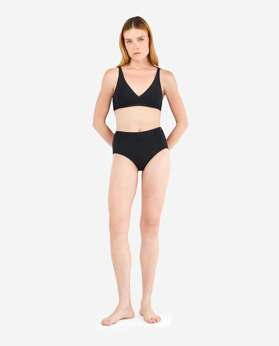 Braguita alta lisa con algodón orgánico - Gisela - Negro mate Negro mate-4