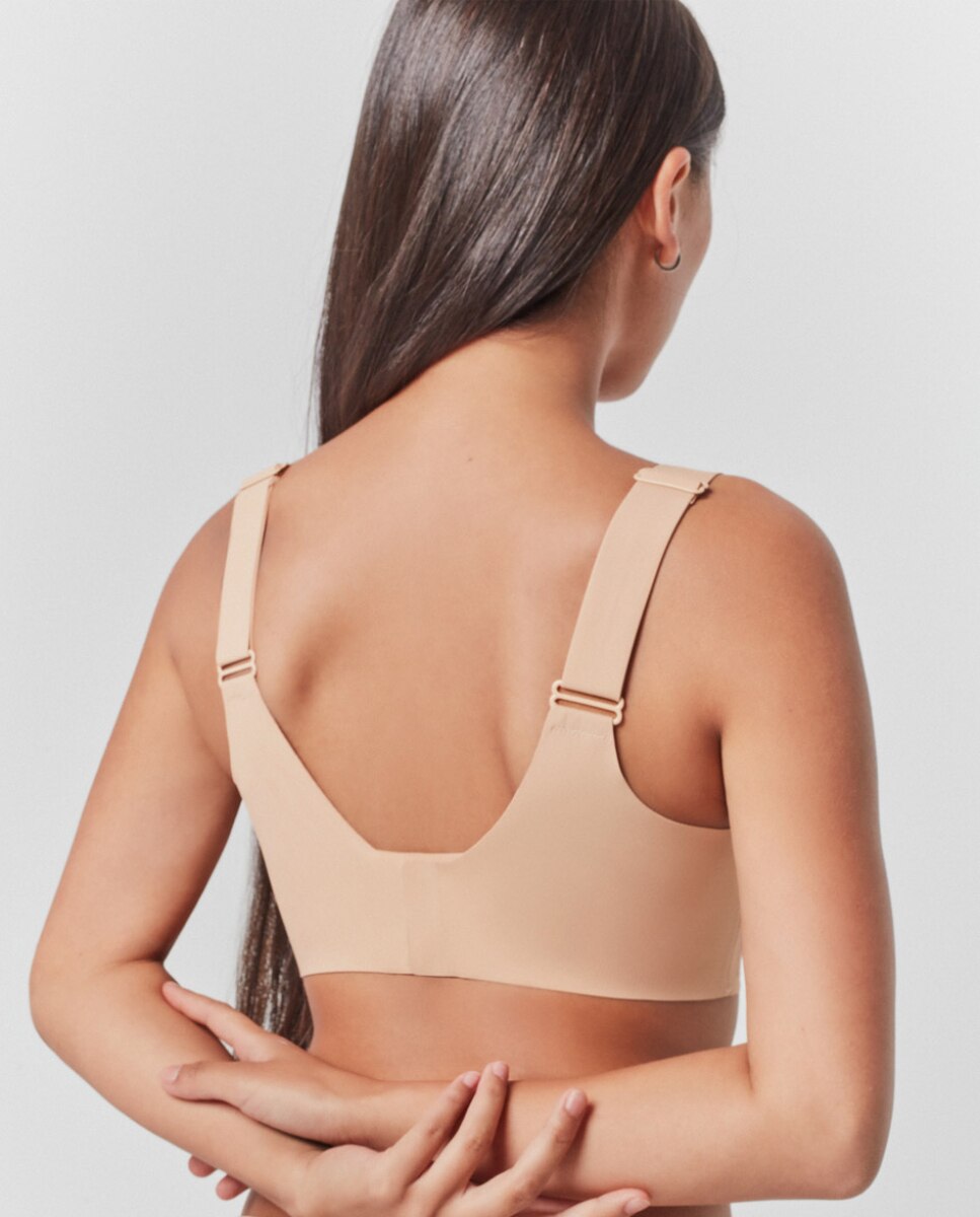 Sujetador de mujer sin aro y con foam extraíble - Gisela - Natural Natural-3