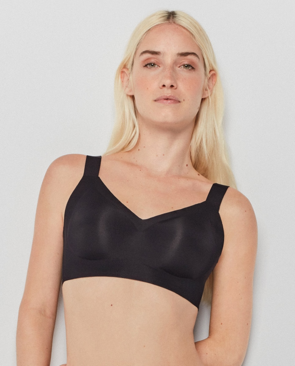 Sujetador de mujer sin aro y con foam extraíble - Gisela - Negro Negro-1
