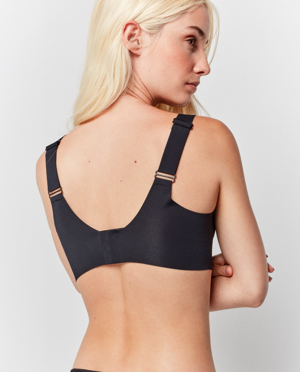 Sujetador de mujer sin aro y con foam extraíble - Gisela - Negro Negro-3