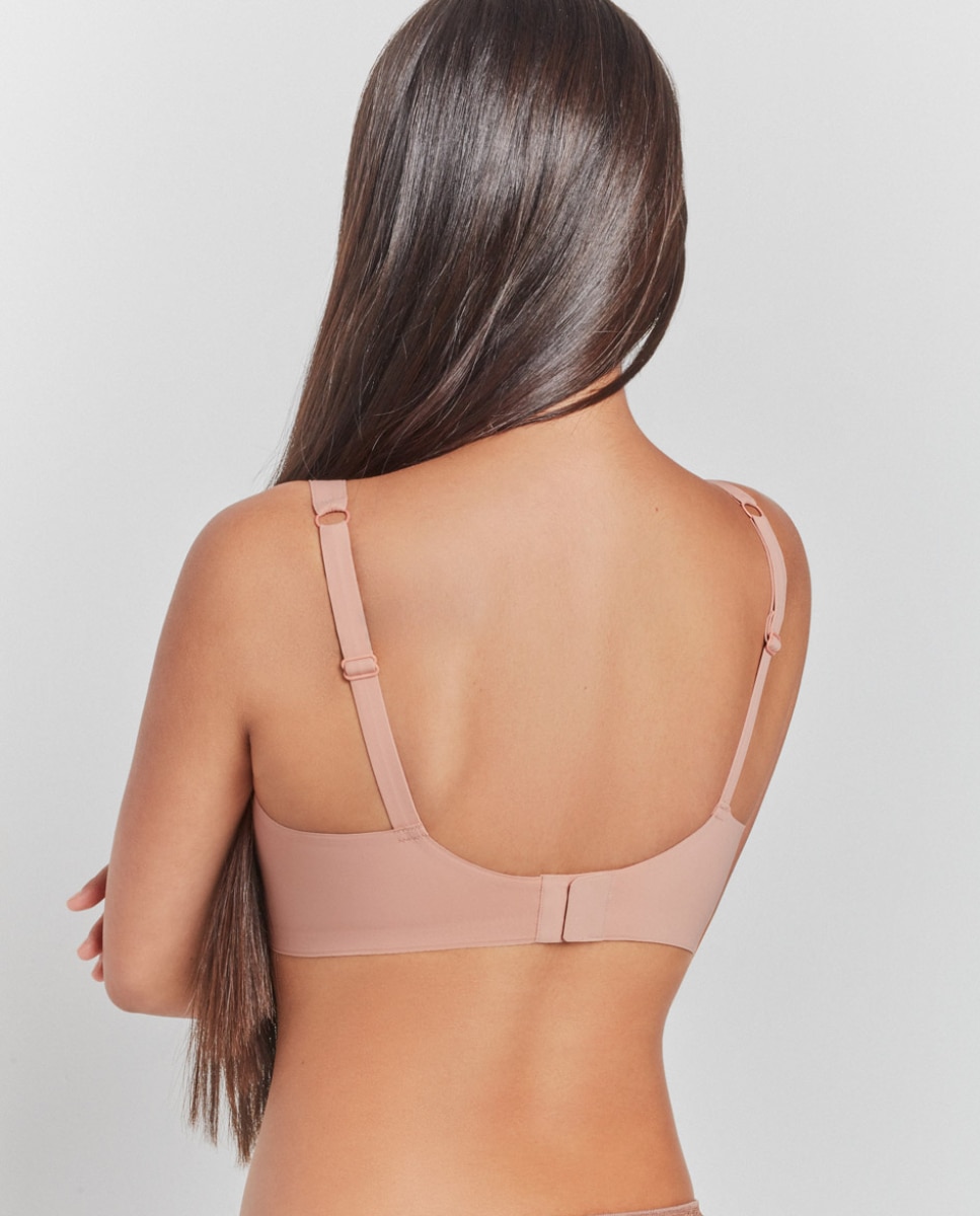 Sujetador de mujer push up extraíble y sin aro - Gisela - Rosa claro Rosa claro-4