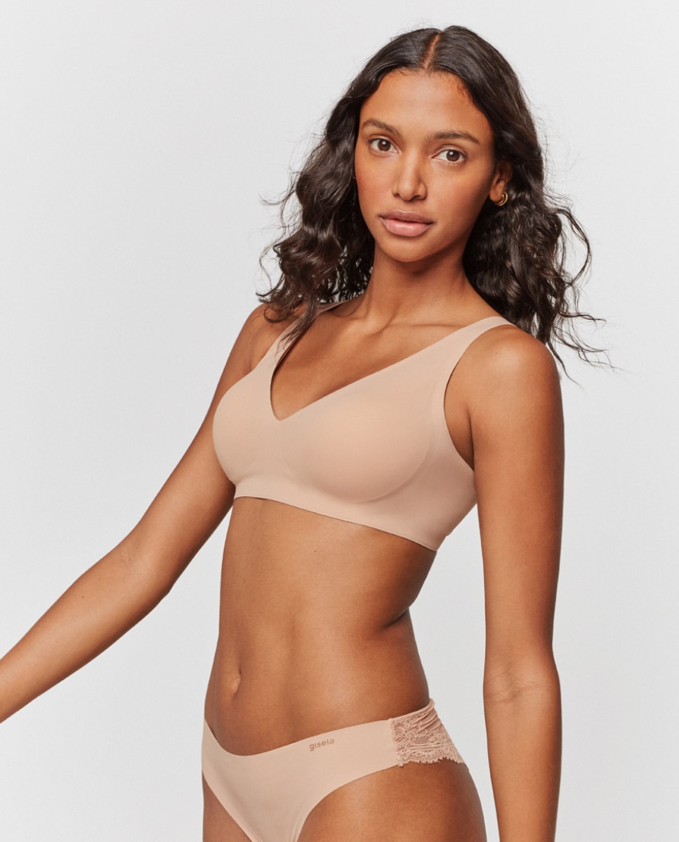Sujetador de mujer push up extraíble y sin aro - Gisela - Natural Natural-2