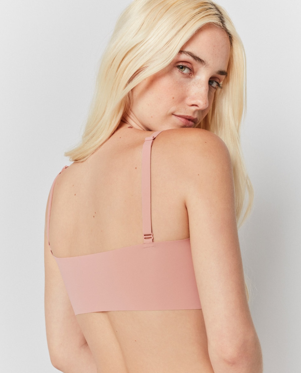 Sujetador de mujer tipo top con foam extraíble y sin aro - Gisela - Rosa claro Rosa claro-3