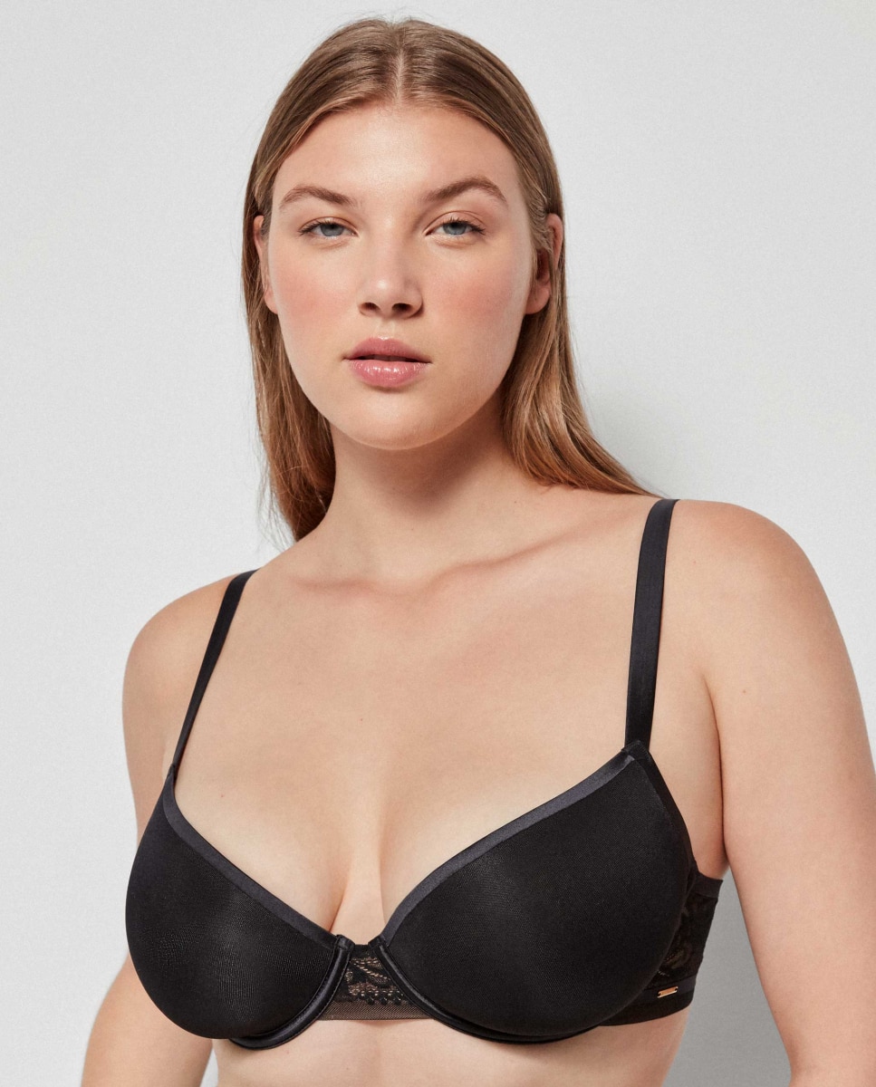 Sujetador de mujer con aro y copas de foam ultraligero - Gisela - Negro Negro-1