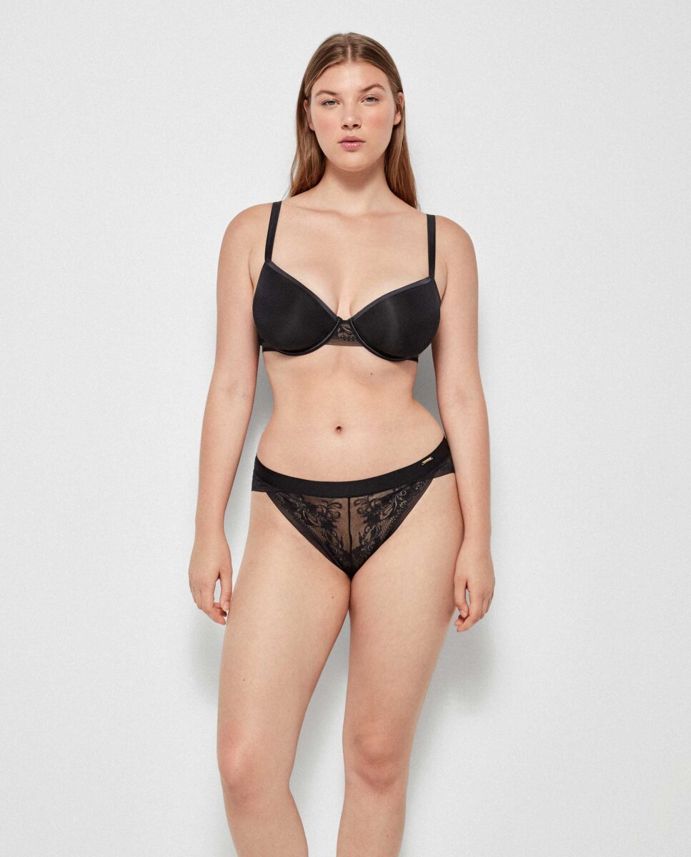 Sujetador de mujer con aro y copas de foam ultraligero - Gisela - Negro Negro-4