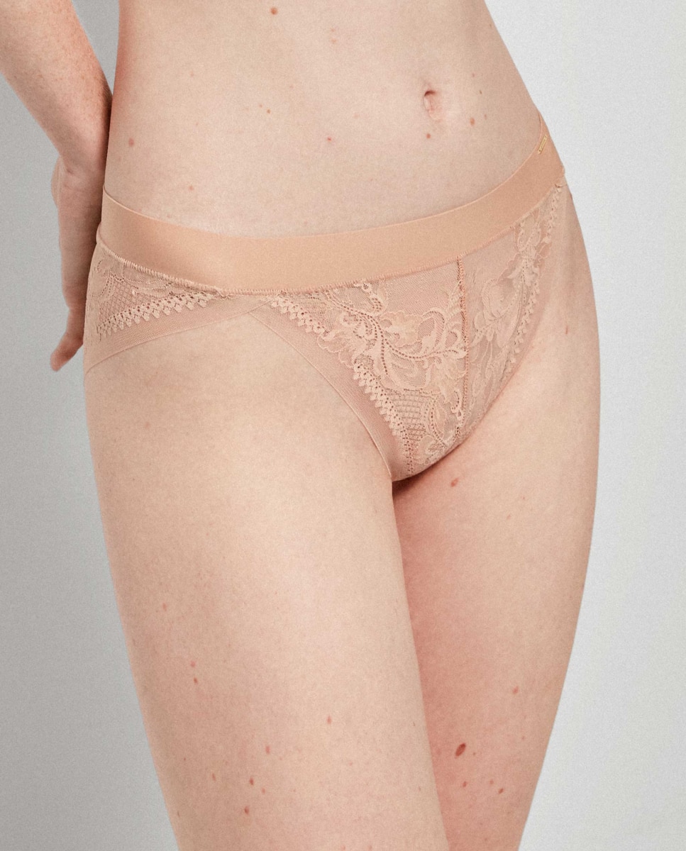 Braguita con acabados sin costuras con encaje extraplano - Gisela - Natural Natural-2