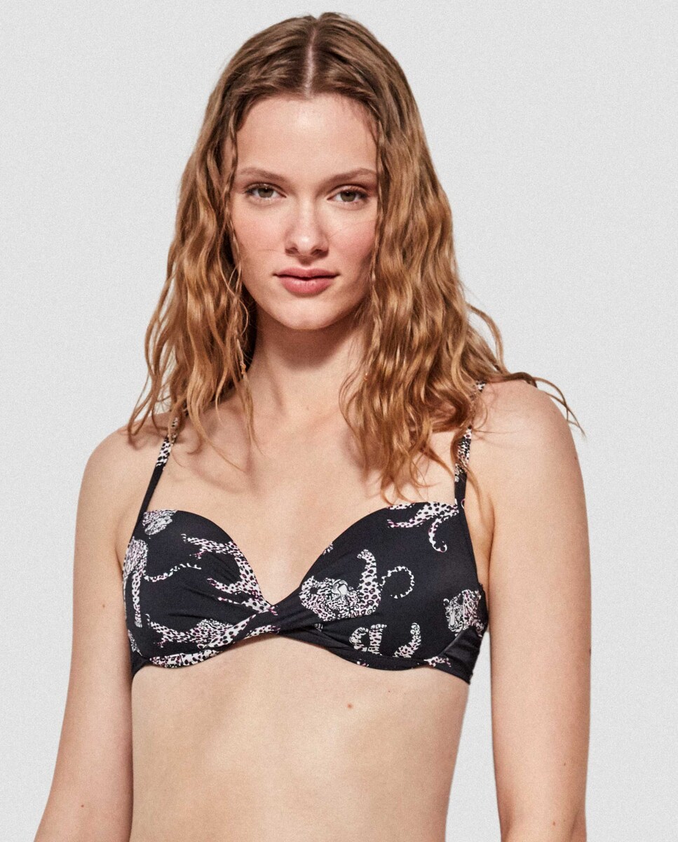Top de bikini con aros en estampado · Gisela · El Corte Inglés