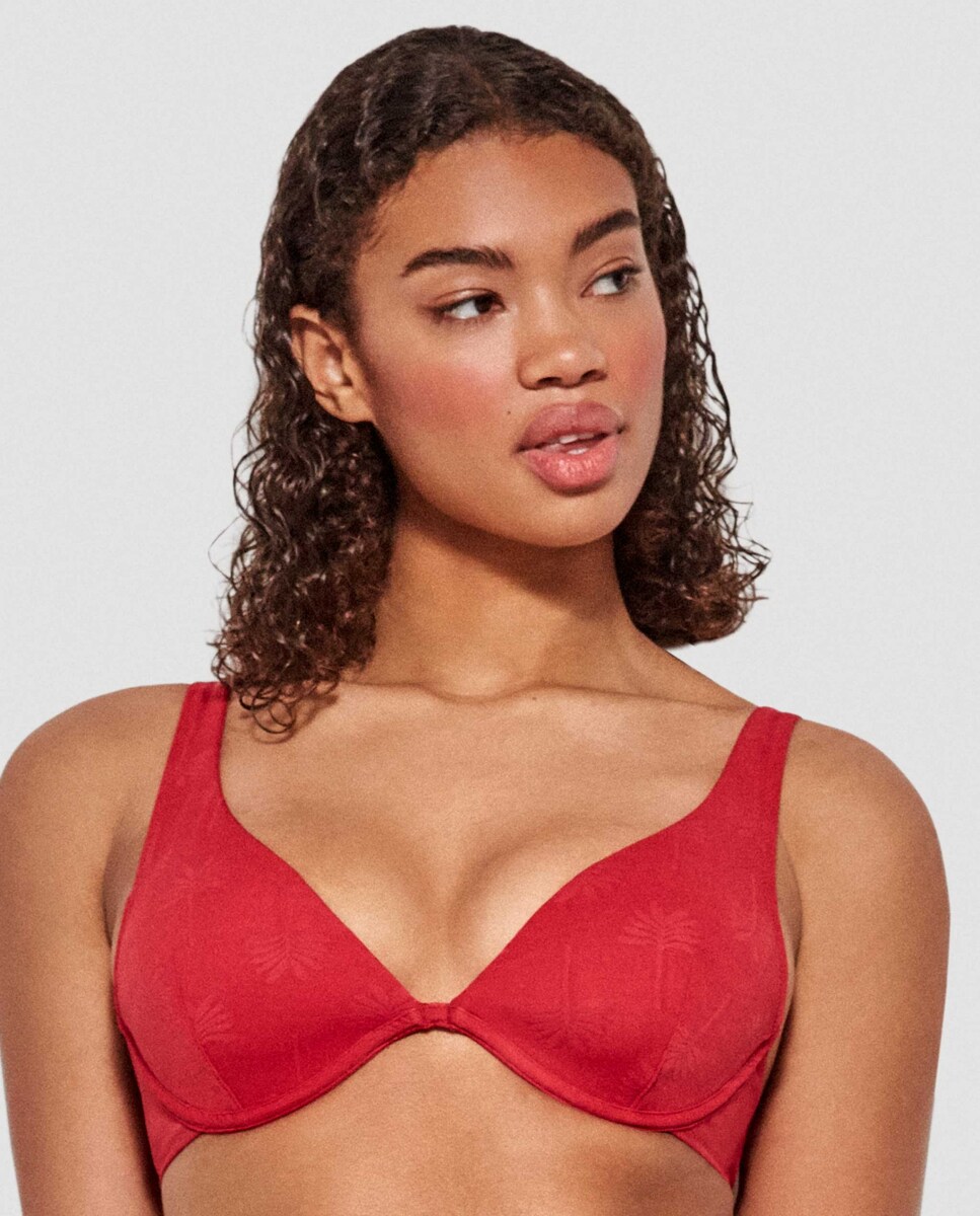 Top de bikini con aro y foam en tejido jacquard · Gisela · El Corte Inglés