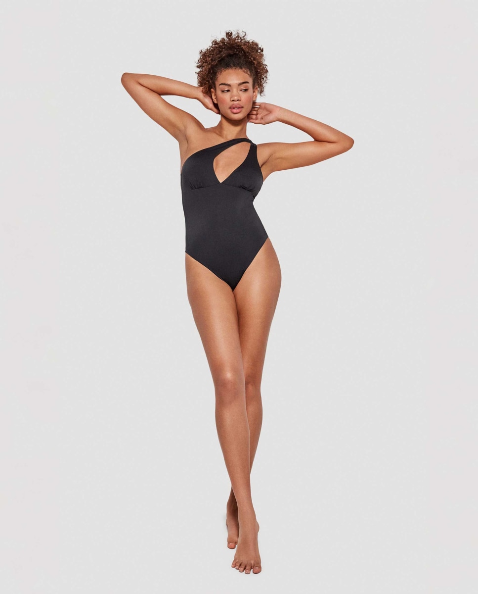Bañador de mujer sin aro y foam extraíble - Gisela - Negro Negro-1
