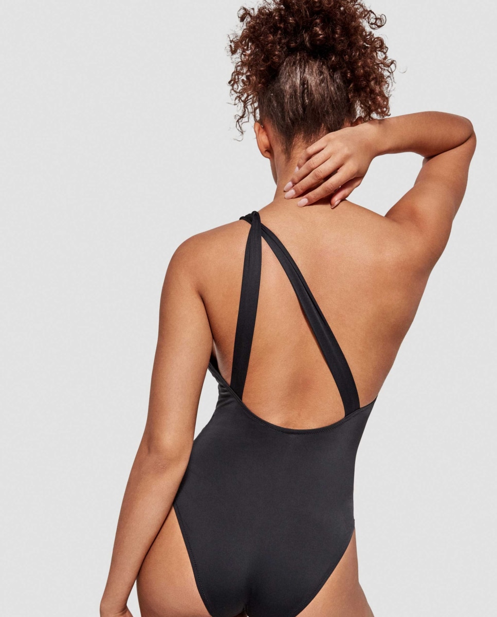 Bañador de mujer sin aro y foam extraíble - Gisela - Negro Negro-3
