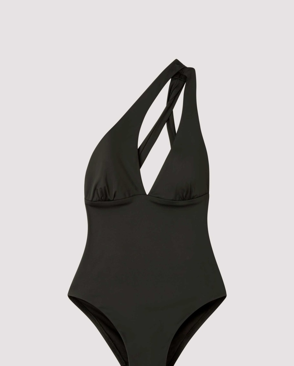Bañador de mujer sin aro y foam extraíble - Gisela - Negro Negro-5