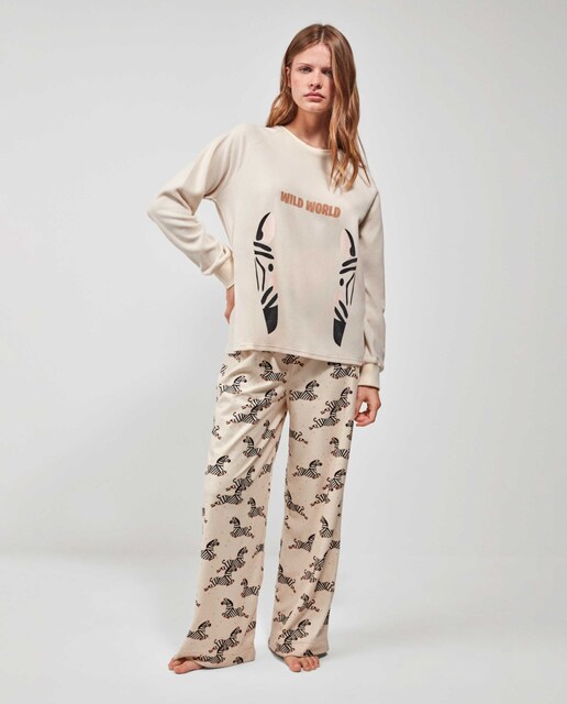 Imagen 0 de Pijama de mujer largo con pantalón estampado