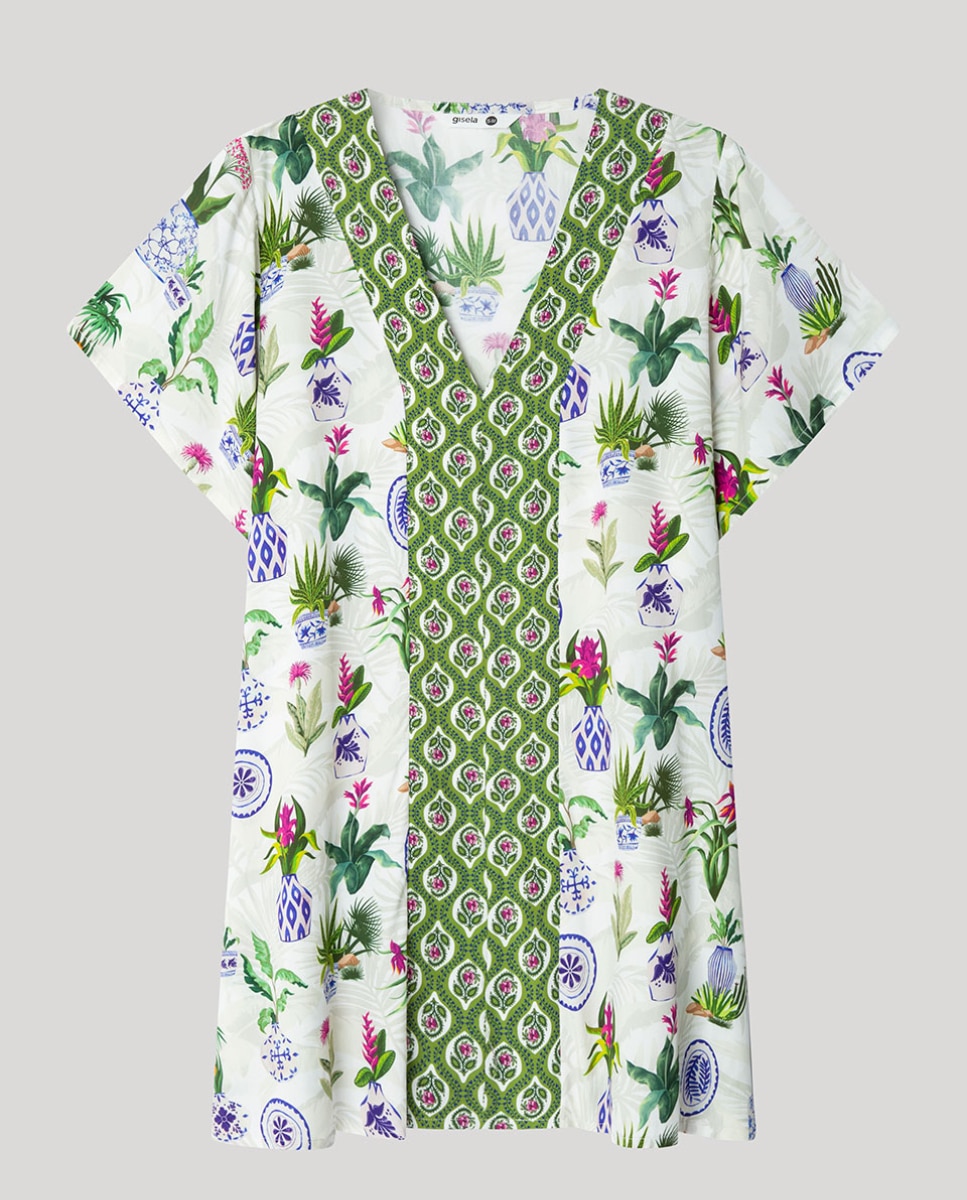Caftán de playa estampado - Gisela - Multicolor Multicolor-5