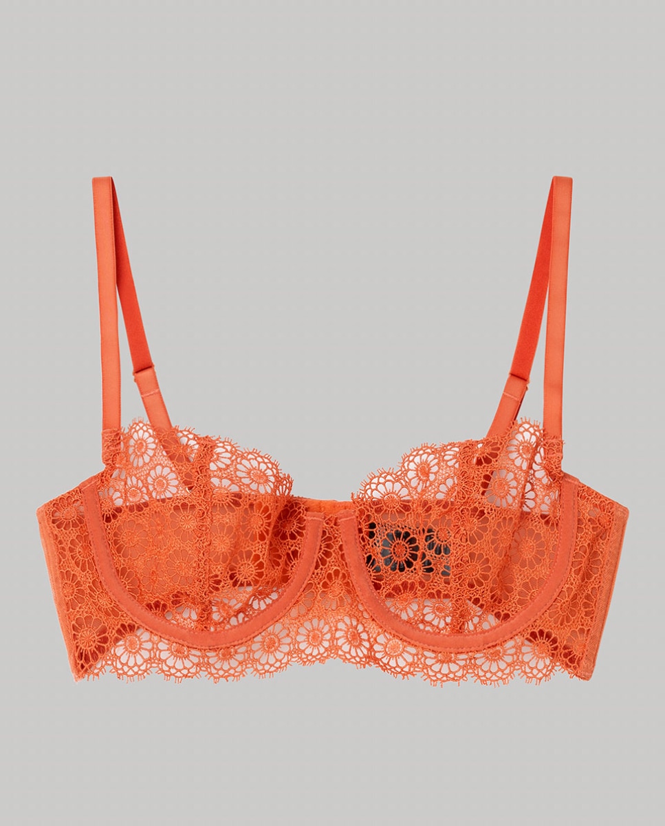 Sujetador con aro de mujer capacidad con aro y sin foam - Gisela - Naranja fuerte Naranja fuerte-6