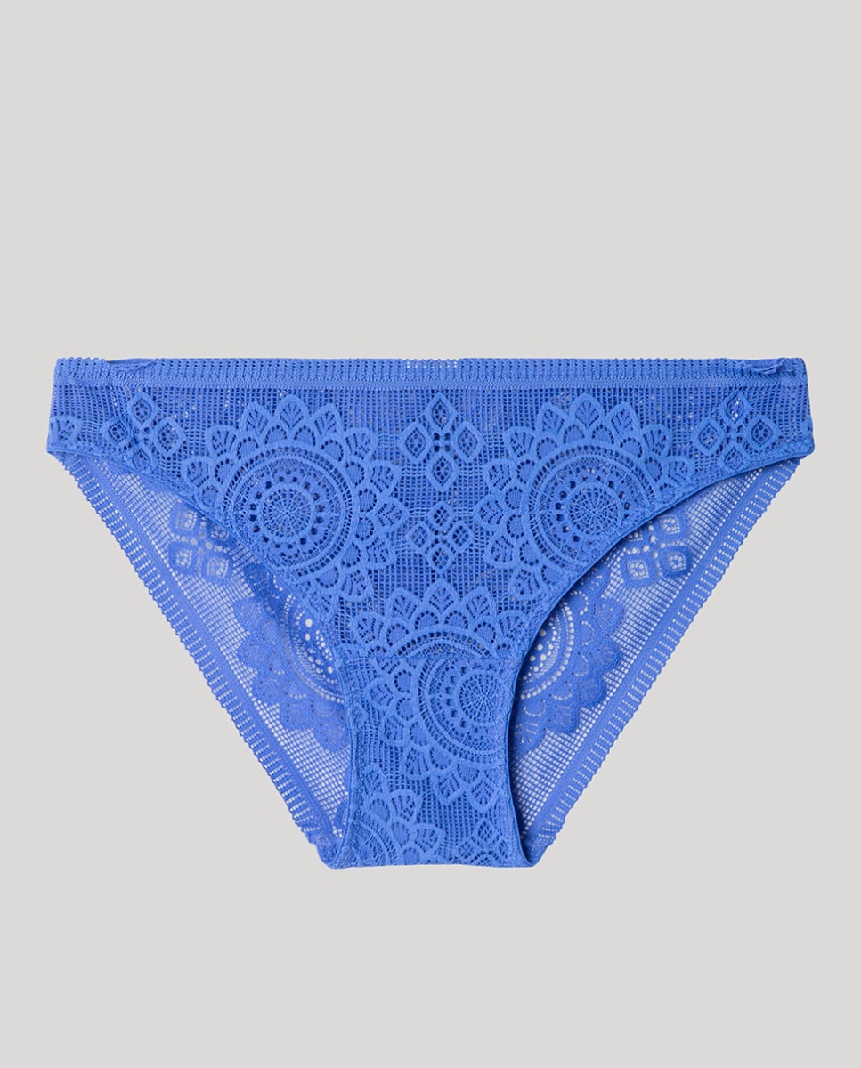 Braguita clásica en tejido de encaje - Gisela - Azul Azul-5