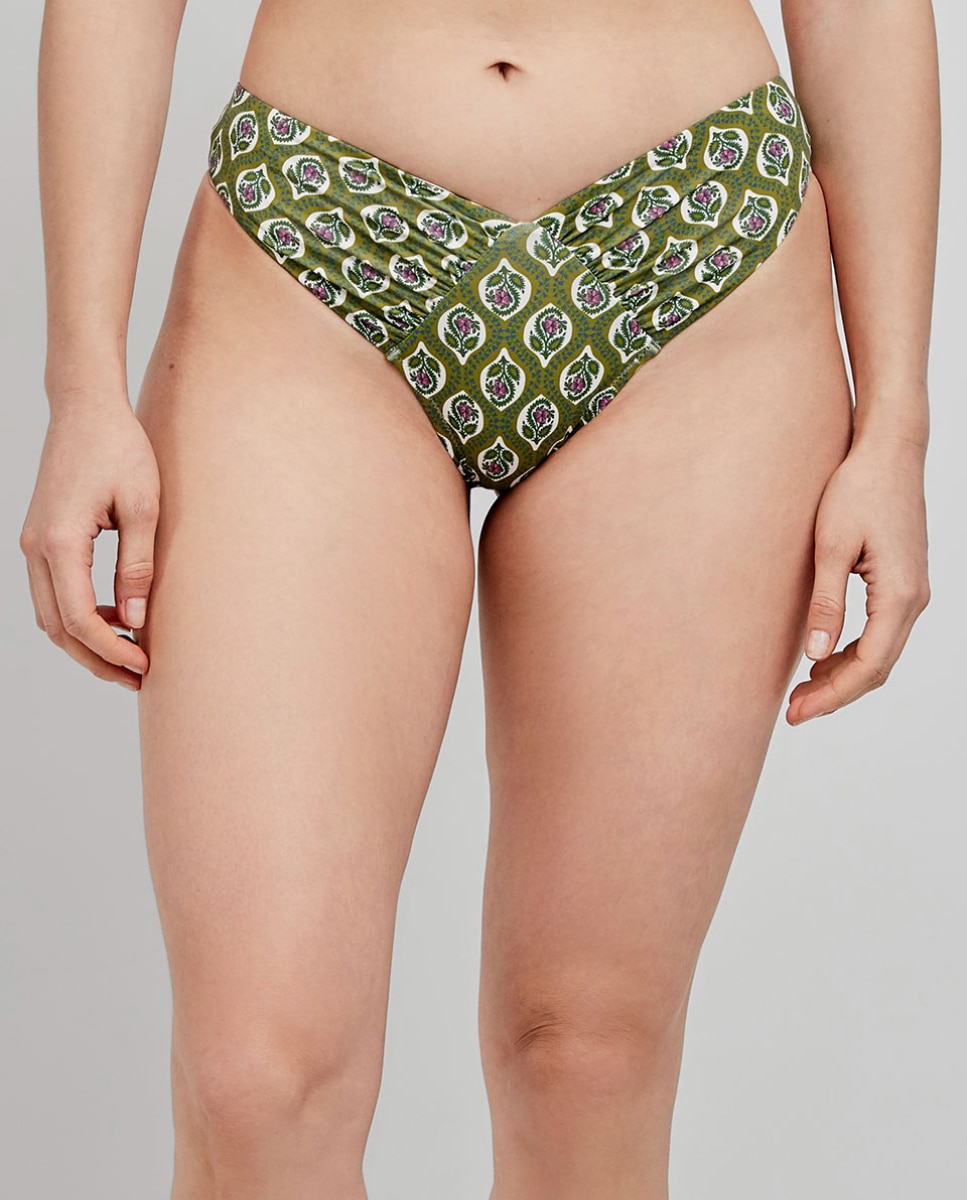 Braguita bikini brasileña corte en V - Gisela - Verde Verde-1