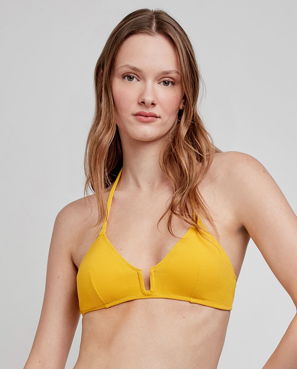 Top bikini sin aro y foam extraíble - Gisela - Amarillo Amarillo-1