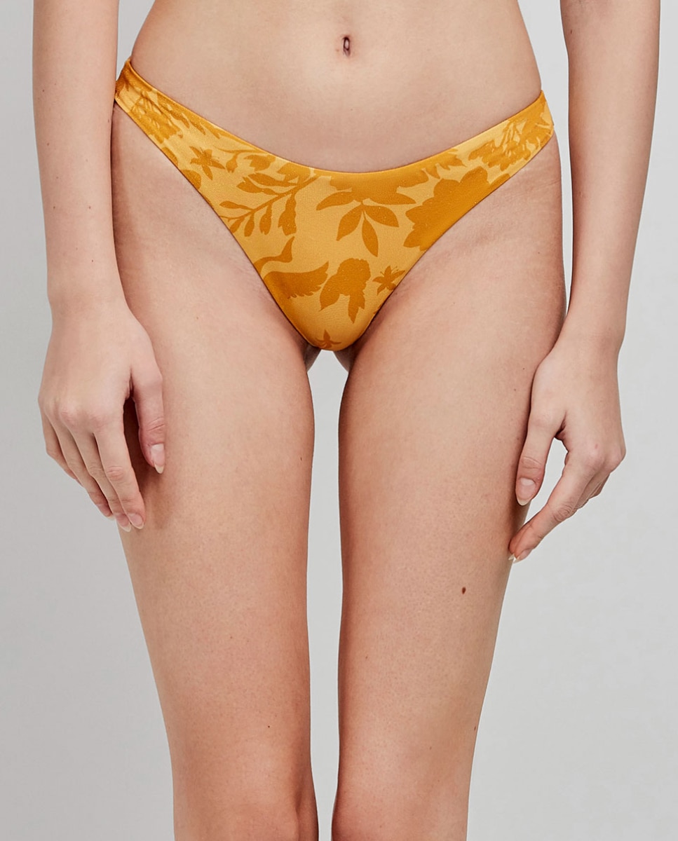 Braguita bikini brasileña tejido estamapdo - Gisela - Amarillo Amarillo-1