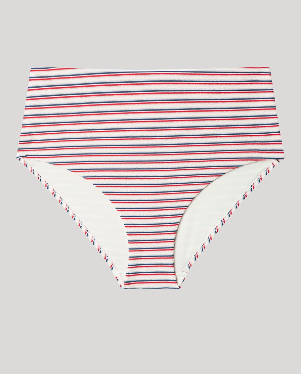 Braguita bikini alta estampado de rayas - Gisela - Multicolor Multicolor-5